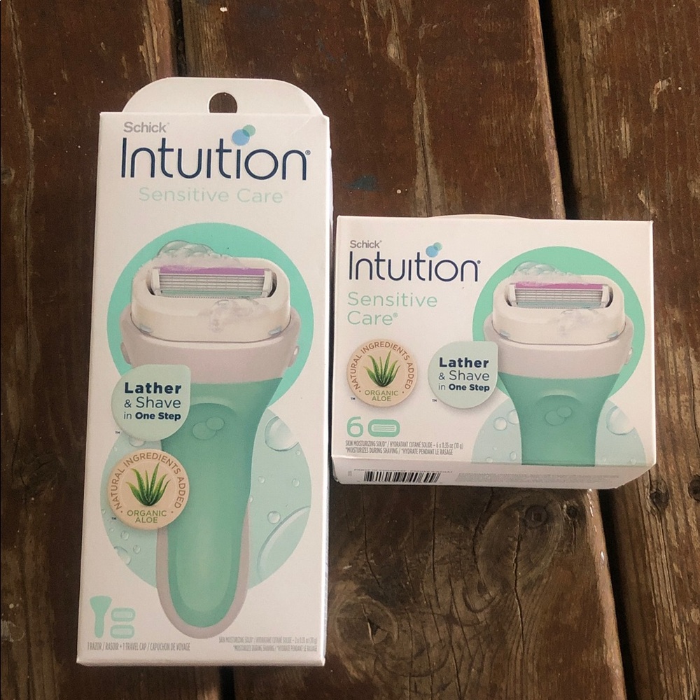 Shick Intuition Sensitive Care Lather and Shave Organic Aloe Razor Blades New